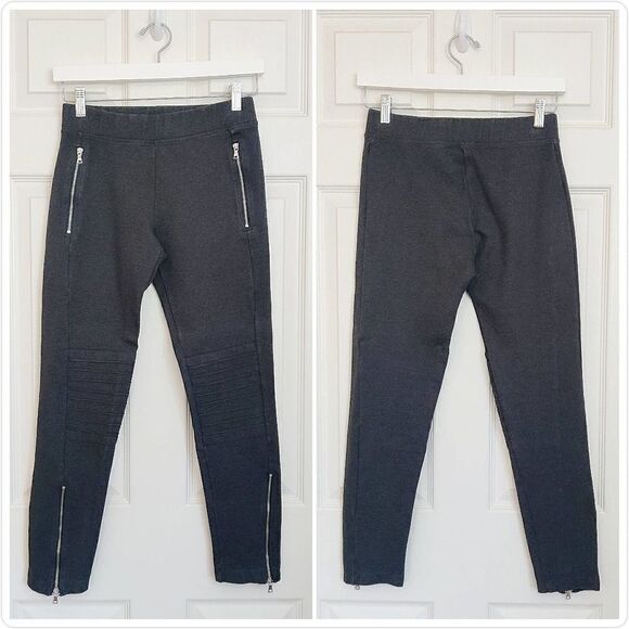 GAP Moto Ponte Charcoal Heather Pants sz S - Picture 1 of 7